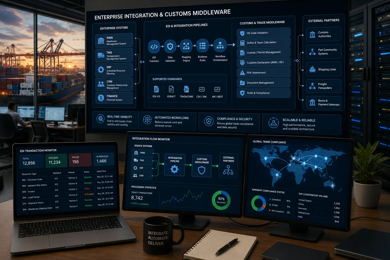 Enterprise System Integration, EDI Pipelines & Customs Middleware